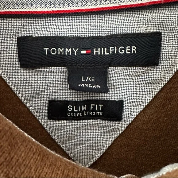 Tommy Hilfiger Chocolate Brown Golf Shirt Slim Fit - Large - Picture 6 of 8